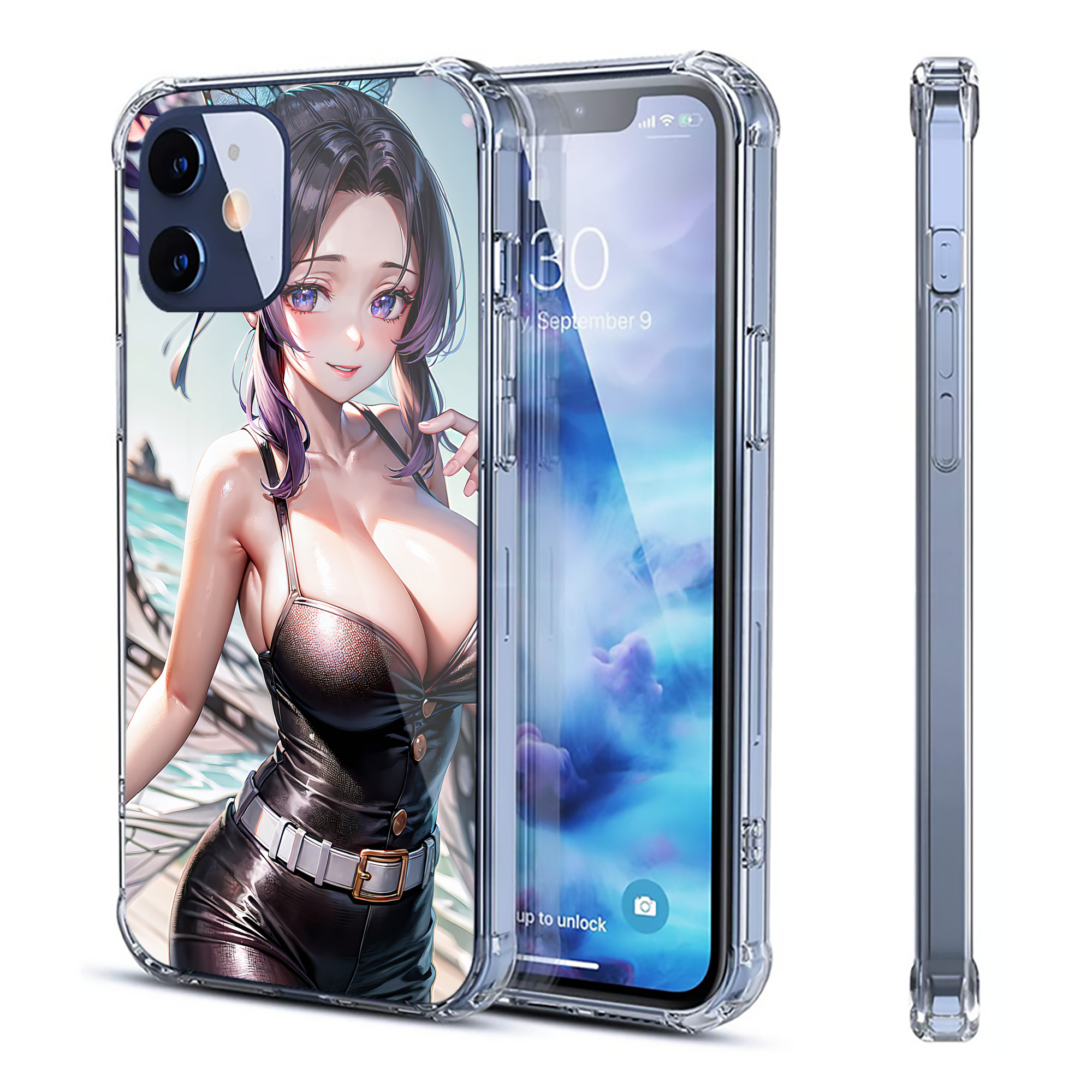 （画像用） 鬼滅の刃（きめつのやいば）蟲柱-胡蝶 しのぶ／こちょう しのぶ Kochou Shinobu 【iPhone 12シリーズ対応】透明スマホケース（クリアソフトケース）